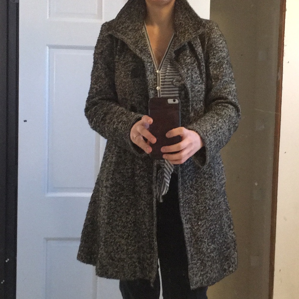 Classic Black and white tweed coat
